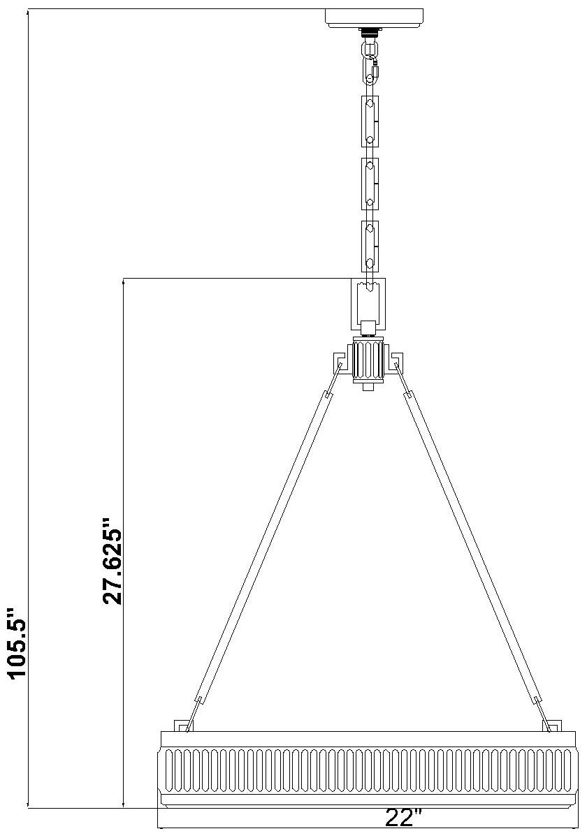 Quinn by Z-Lite 22 inch Modern Gold 3 Light Pendant