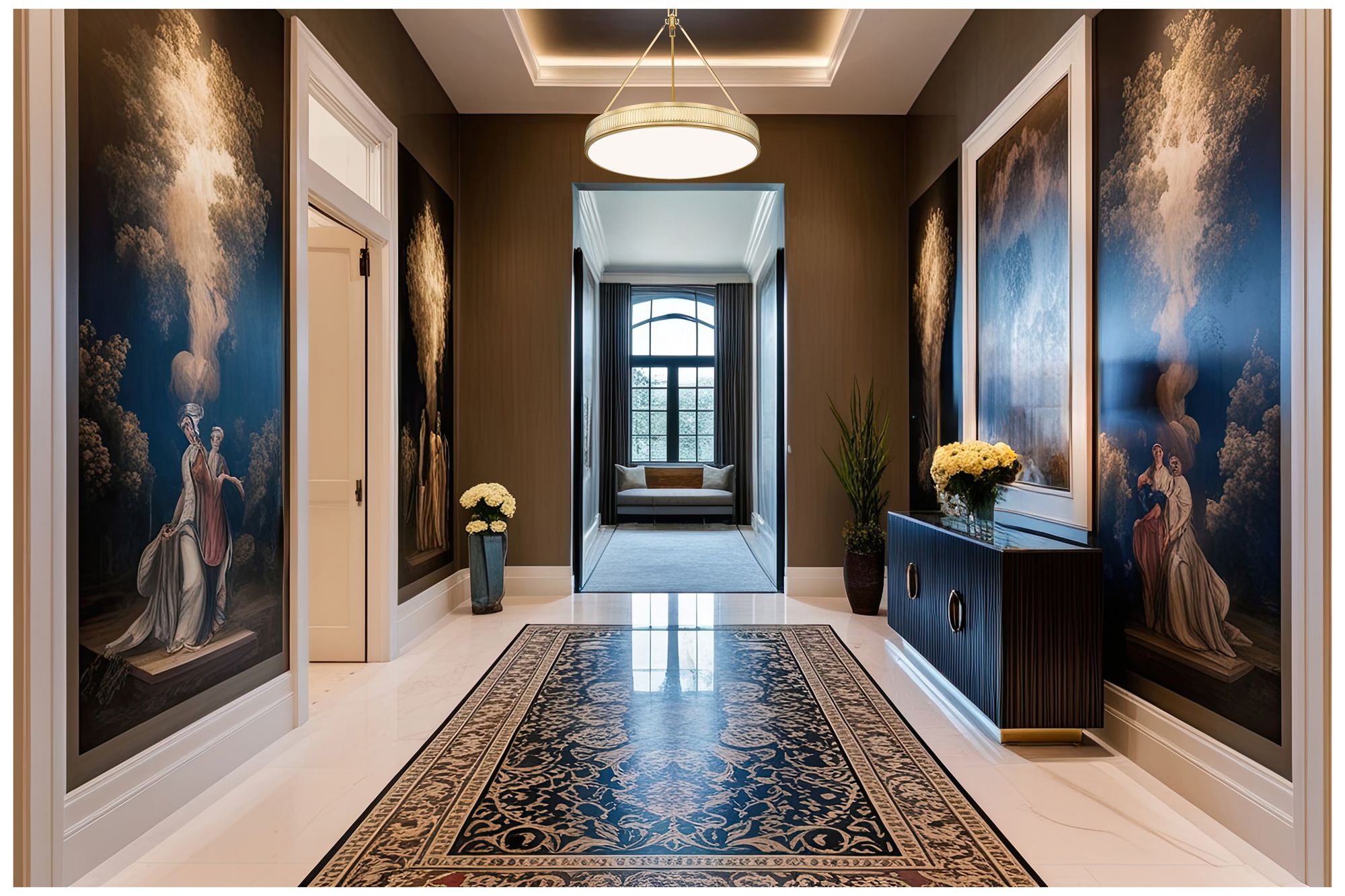 Image 3 Quinn by Z-Lite 32 inch Modern Gold 3 Light Pendant more views