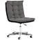 Quinn Mid-Century Gray Tufted Adjustable Swivel Desk Chair