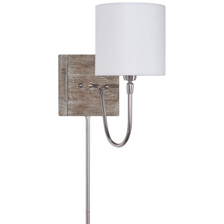 Image 1 Quinn Polished Nickel Bent Arm Plug-In Wall Lamp