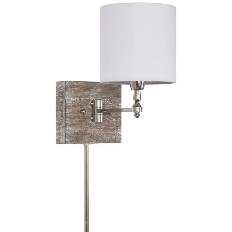 Image 1 Quinn Polished Nickel Swing Arm Pin-Up Wall Lamp