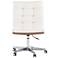 Quinn White Chaps Saddle Leather Tufted Adjustable Swivel Desk Chair