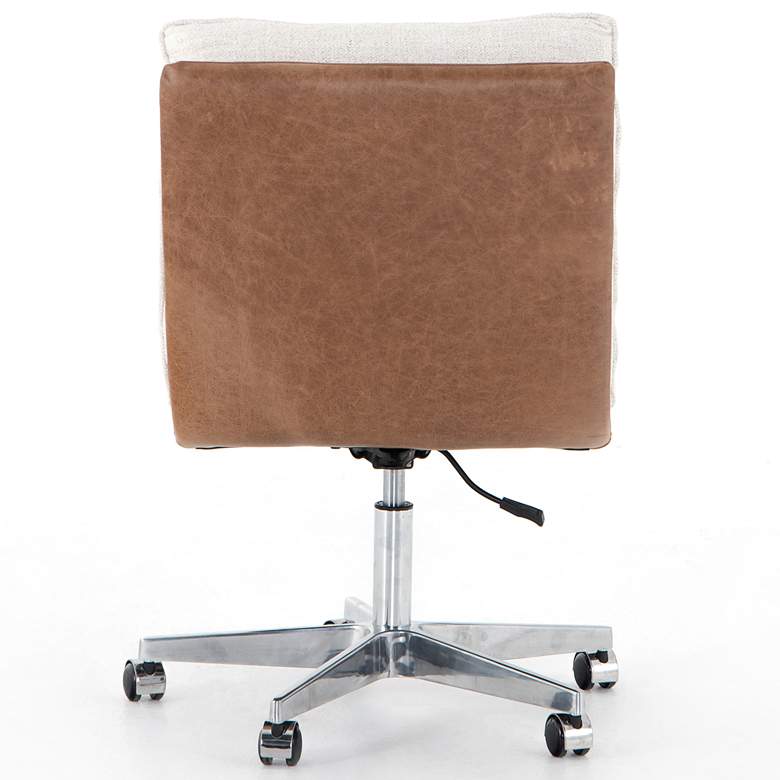 Image 6 Quinn White Chaps Saddle Leather Tufted Adjustable Swivel Desk Chair more views