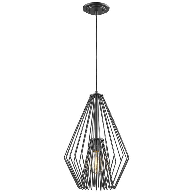 Image 1 Quintus 12 1/4" Wide Matte Black Pendant Light