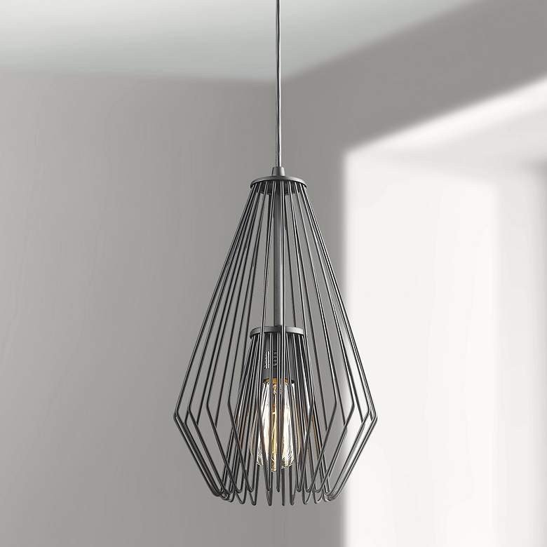 Image 1 Quintus 9 1/4 inch Wide Matte Black Mini Pendant Light