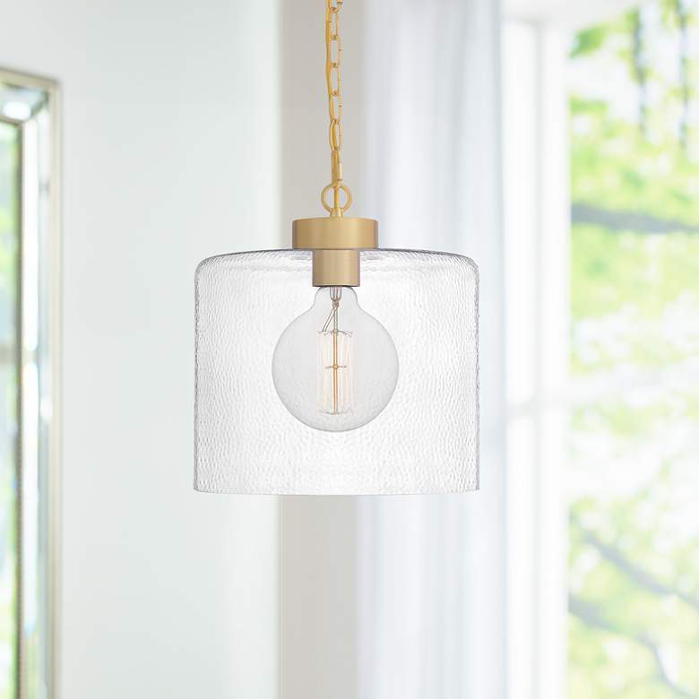 Image 1 Quiozel Abner 12" Wide Aged Brass Mini Pendant