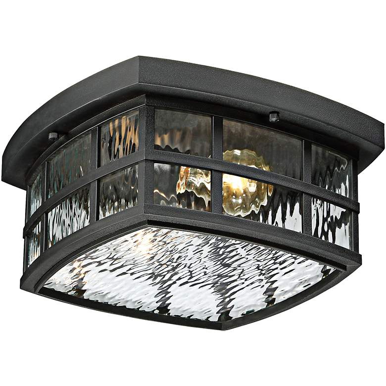 Image 2 Quiozel Stonington 12" Wide Mystic Black Outdoor Ceiling Light