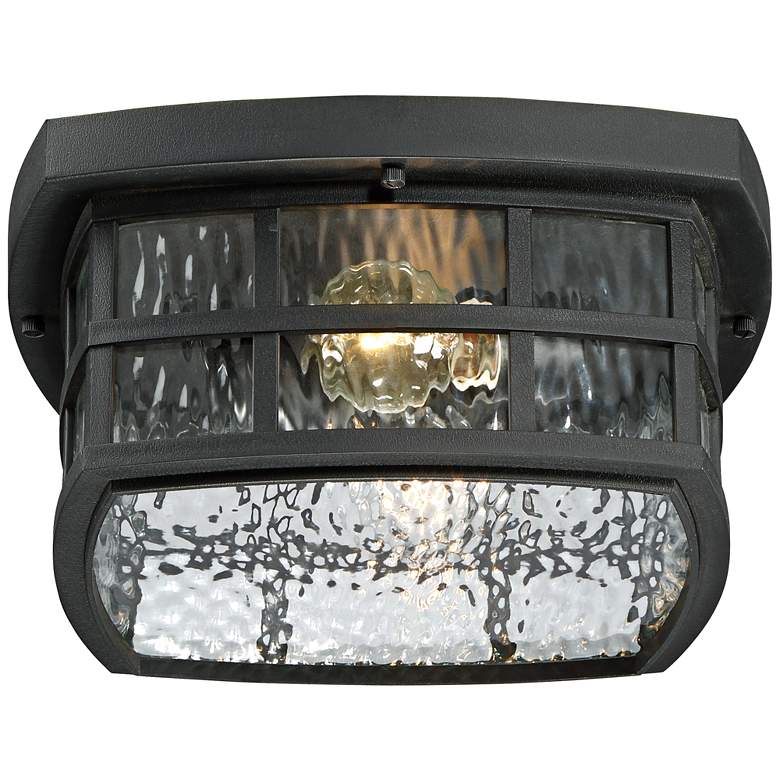 Image 3 Quiozel Stonington 12" Wide Mystic Black Outdoor Ceiling Light more views
