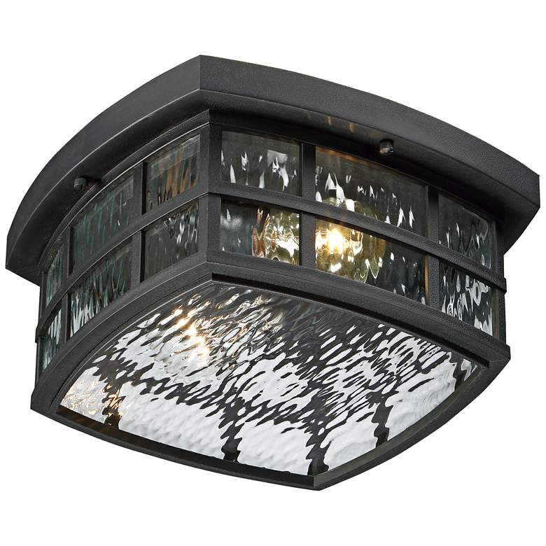 Image 4 Quiozel Stonington 12 inch Wide Mystic Black Outdoor Ceiling Light more views