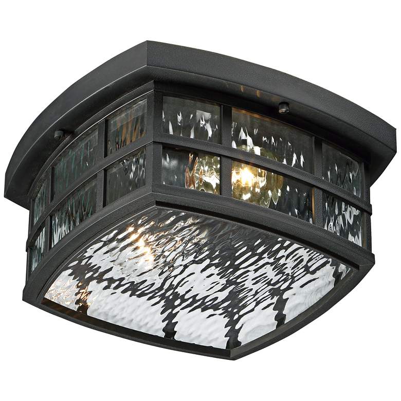 Image 4 Quiozel Stonington 12" Wide Mystic Black Outdoor Ceiling Light more views