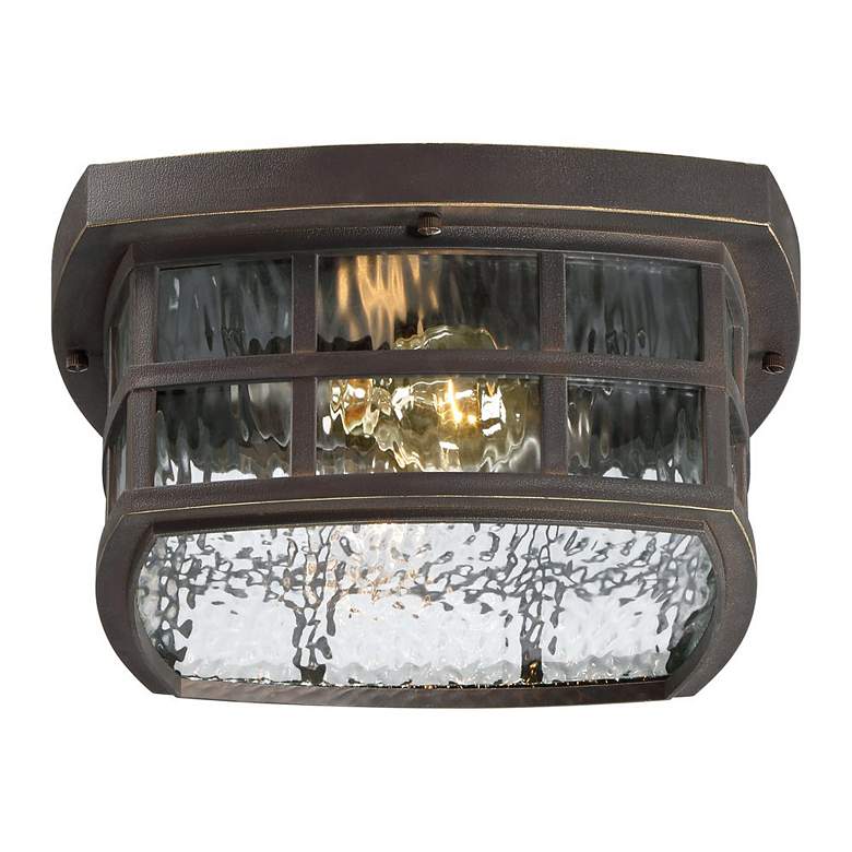 Image 3 Quiozel Stonington 12" Wide Palladian Bronze Outdoor Ceiling Light more views
