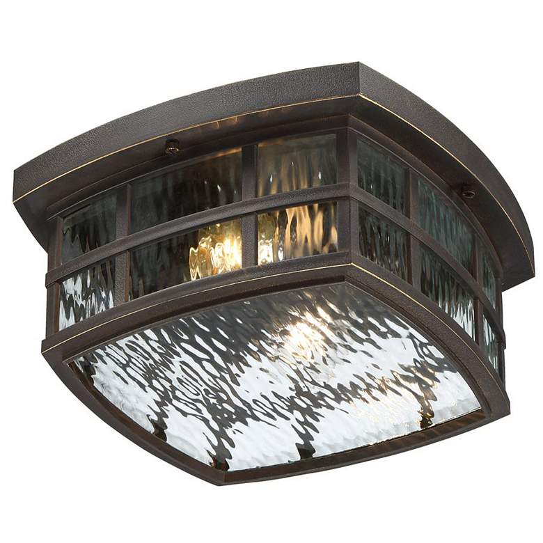 Image 4 Quiozel Stonington 12" Wide Palladian Bronze Outdoor Ceiling Light more views