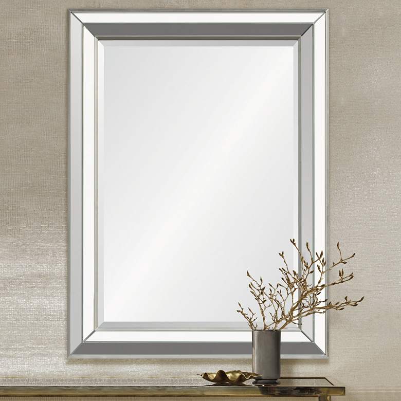 Image 1 Quite Silver Leaf 30" x 40" Rectangular Wall Mirror
