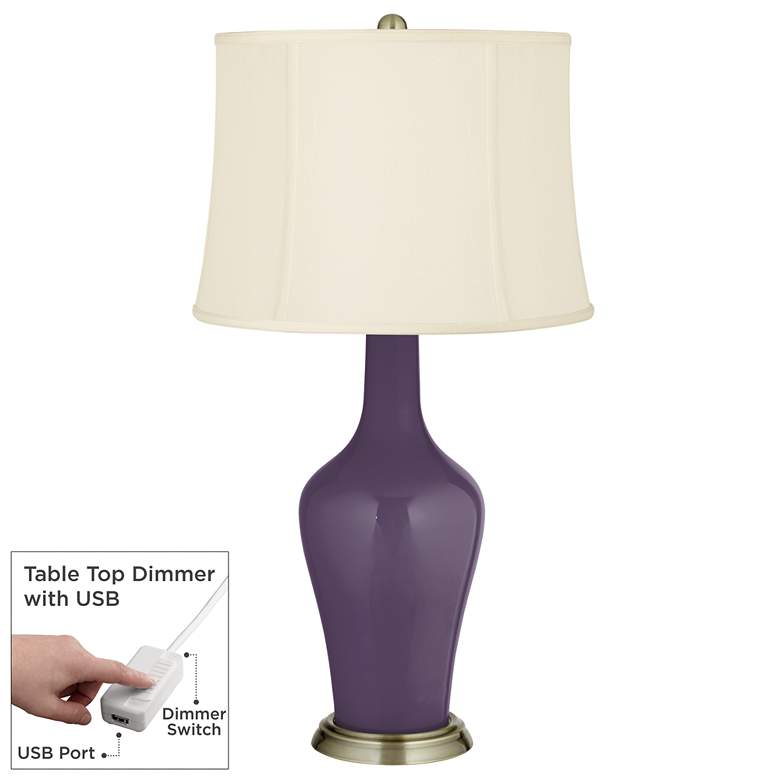 Image 1 Quixotic Plum Anya Table Lamp with Dimmer