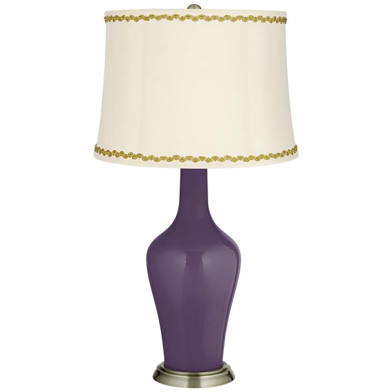 Image 1 Quixotic Plum Anya Table Lamp with Relaxed Wave Trim