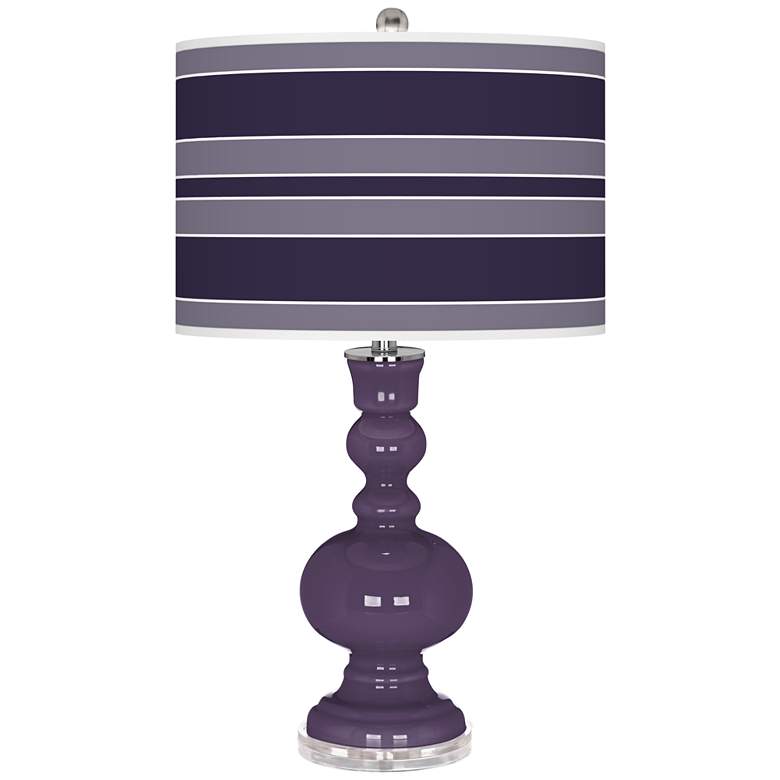 Image 1 Quixotic Plum Bold Stripe Apothecary Table Lamp