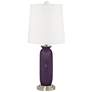 Quixotic Plum Carrie Table Lamp Set of 2 with Dimmers