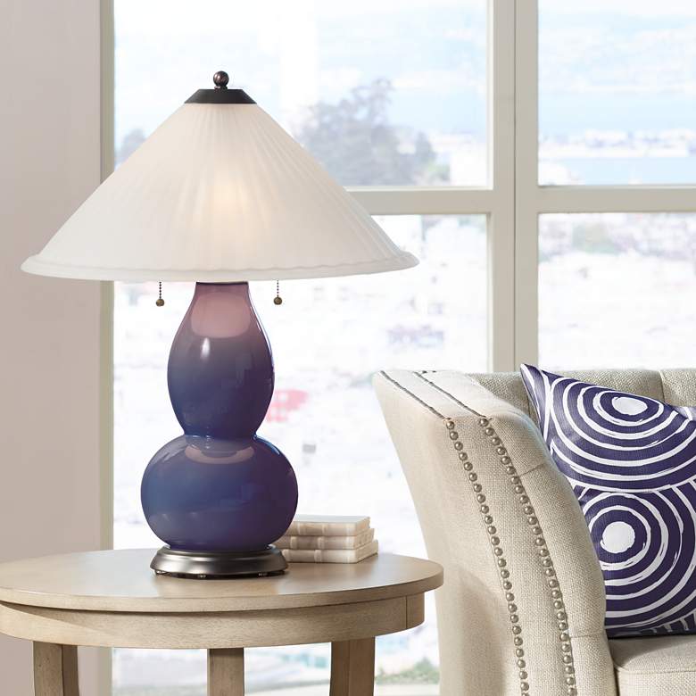 Image 1 Quixotic Plum Fulton Table Lamp with Fluted Glass Shade