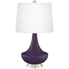Image2 of Quixotic Plum Gillan Glass Table Lamp with Dimmer