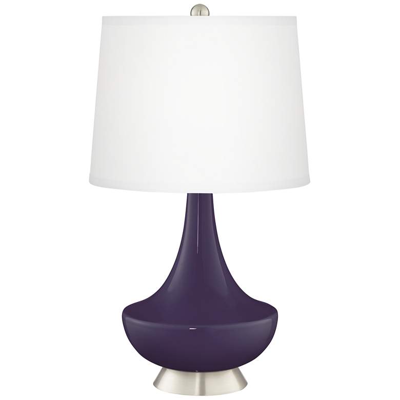 Image 2 Quixotic Plum Gillan Glass Table Lamp with Dimmer