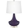 Quixotic Plum Gillan Glass Table Lamp with Dimmer