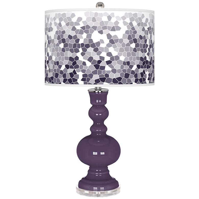 Image 1 Quixotic Plum Mosaic Giclee Apothecary Table Lamp