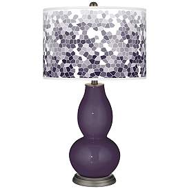 Image1 of Quixotic Plum Mosaic Giclee Double Gourd Table Lamp