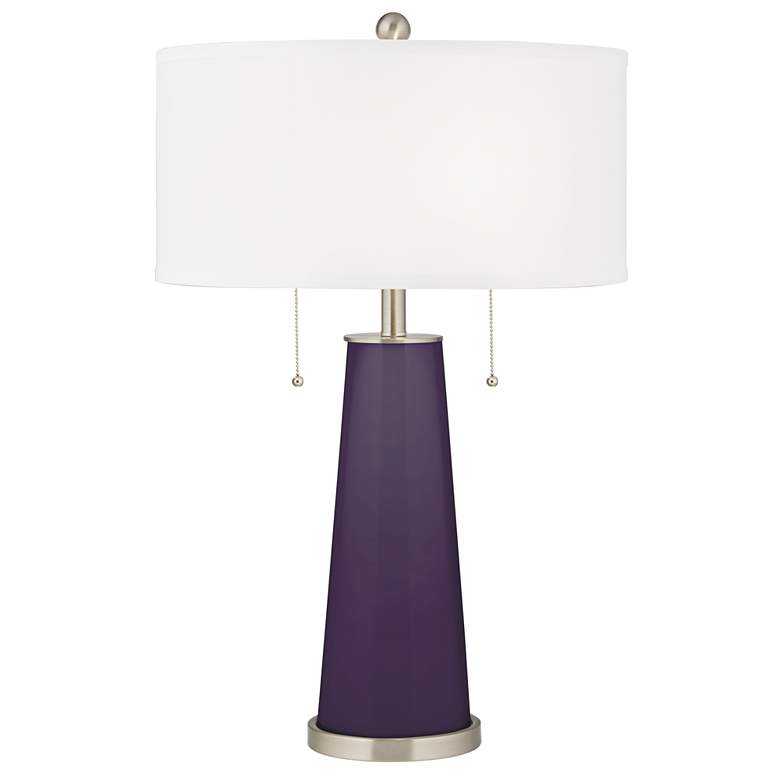 Image 2 Quixotic Plum Peggy Glass Table Lamp With Dimmer