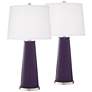 Quixotic Plum Purple Leo Table Lamp Set of 2 with Dimmers