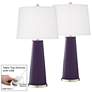 Quixotic Plum Purple Leo Table Lamp Set of 2 with Dimmers