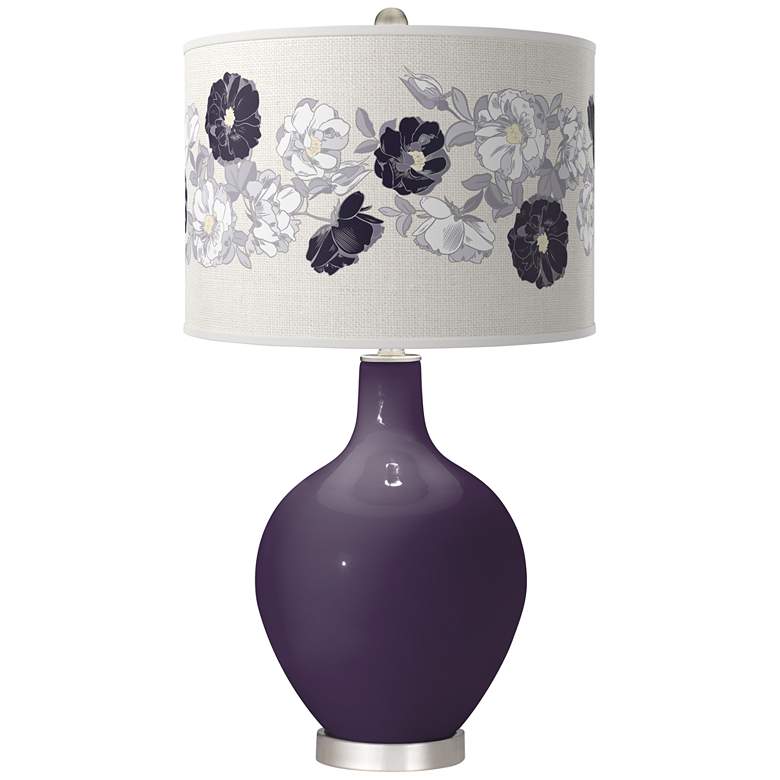 Image 1 Quixotic Plum Rose Bouquet Ovo Table Lamp