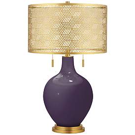 Image1 of Quixotic Plum Toby Brass Metal Shade Table Lamp