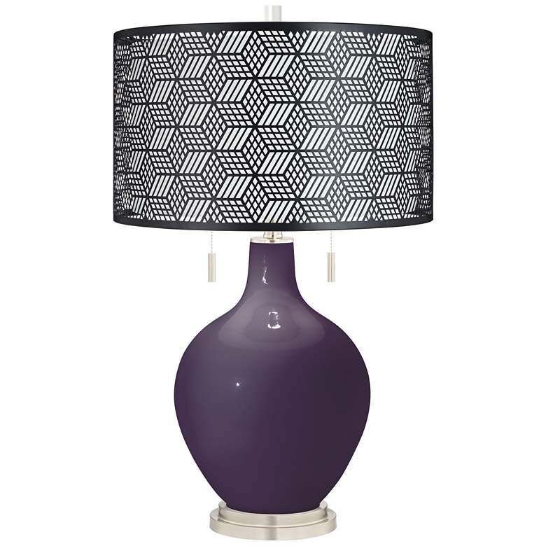 Image 1 Quixotic Plum Toby Table Lamp With Black Metal Shade