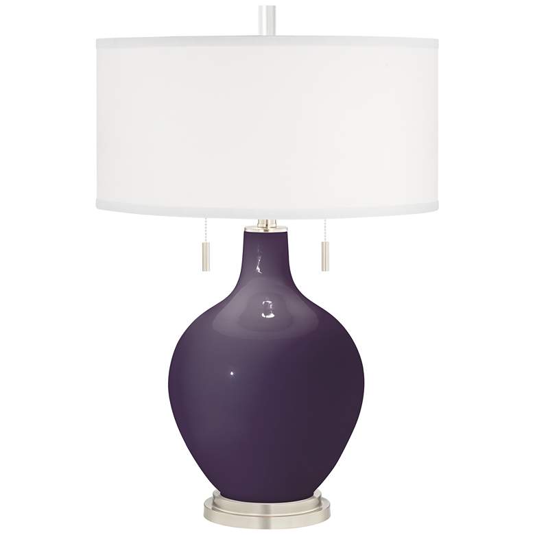 Image 2 Quixotic Plum Toby Table Lamp with Dimmer