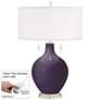 Quixotic Plum Toby Table Lamp with Dimmer