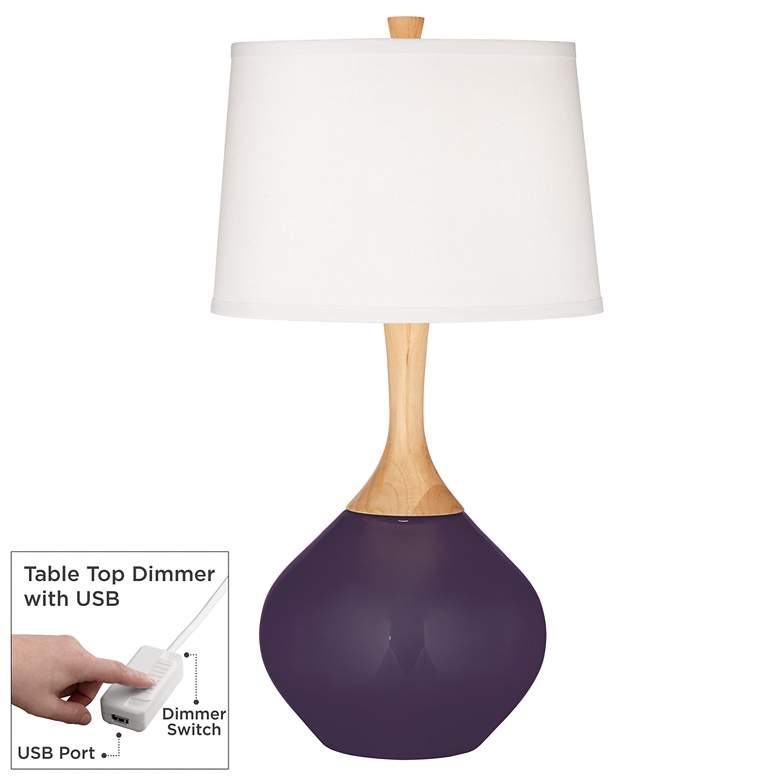 Image 1 Quixotic Plum Wexler Table Lamp with Dimmer