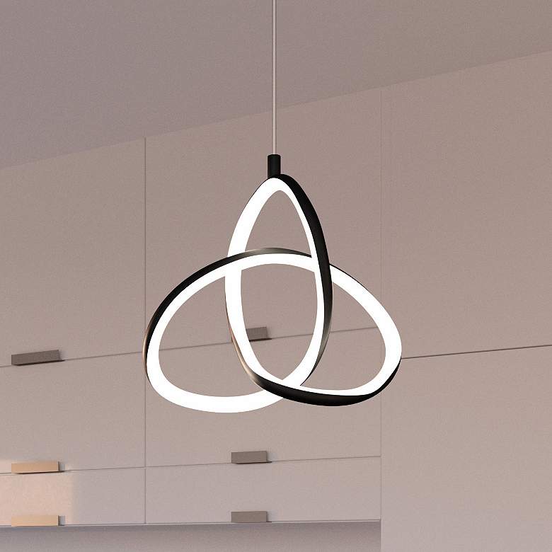 Image 1 Quoize lIlloria 7 1/2" Wide Matte Black LED Mini Pendant
