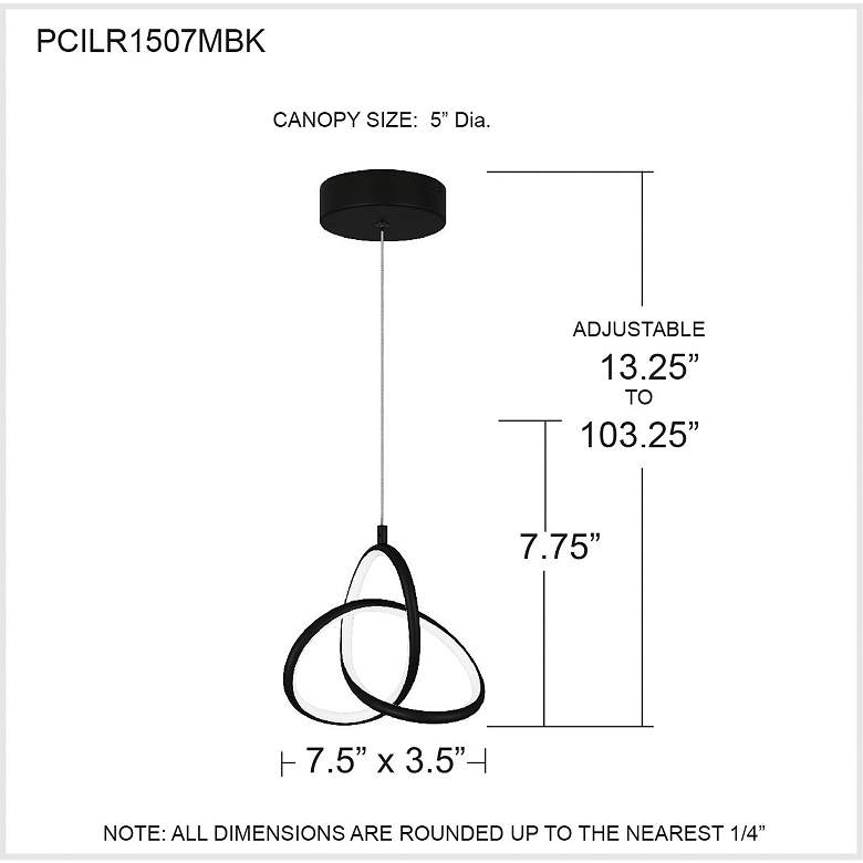 Image 7 Quoize lIlloria 7 1/2" Wide Matte Black LED Mini Pendant more views