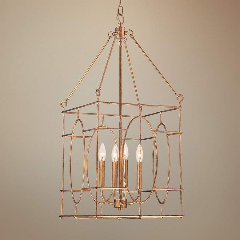 Image 1 Quoizel 14 1/2" Wide Warm Gold Foyer Lantern Pendant