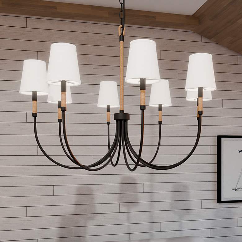 Image 1 Quoizel 39" Wide Matte Black 8-Light Chandelier