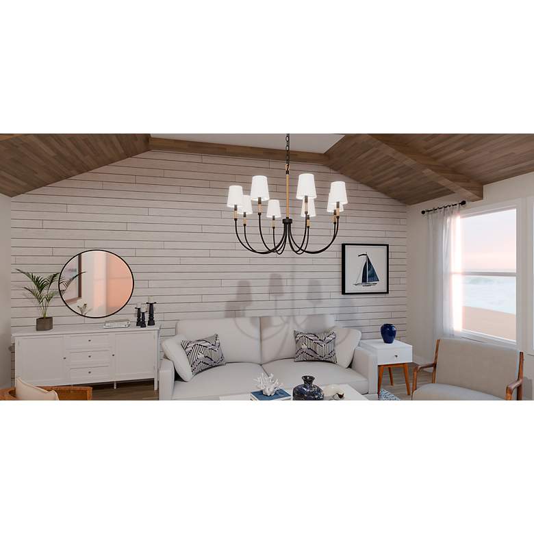 Image 6 Quoizel 39" Wide Matte Black 8-Light Chandelier more views