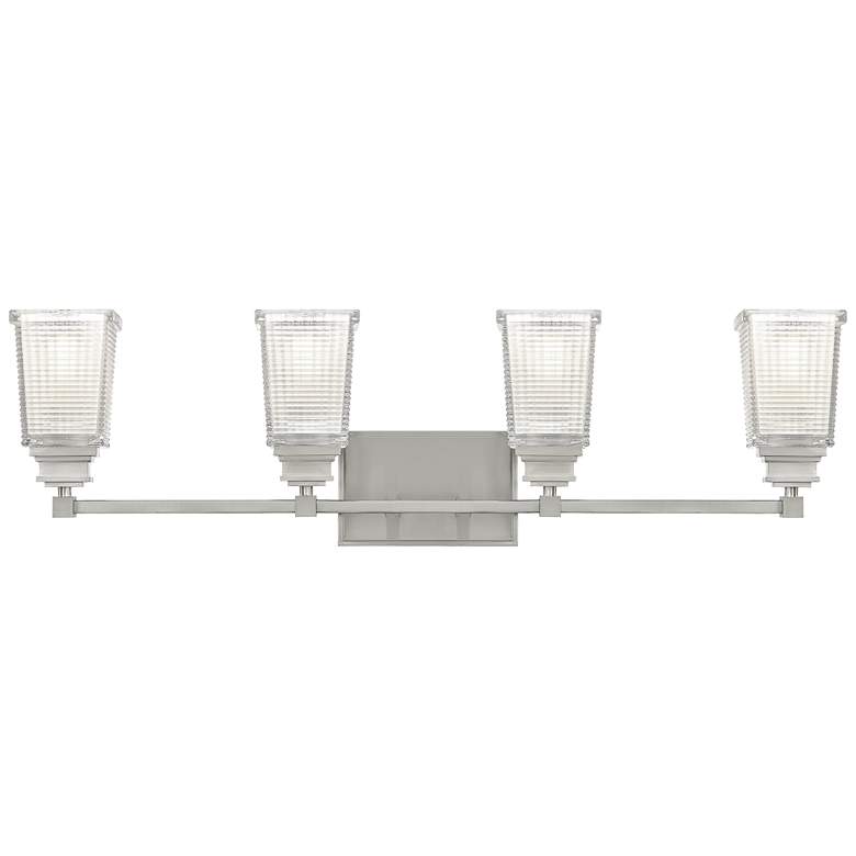 Image 1 Quoizel Abbott 31 inch Wide Brushed Nickel 4-Light Bath Light