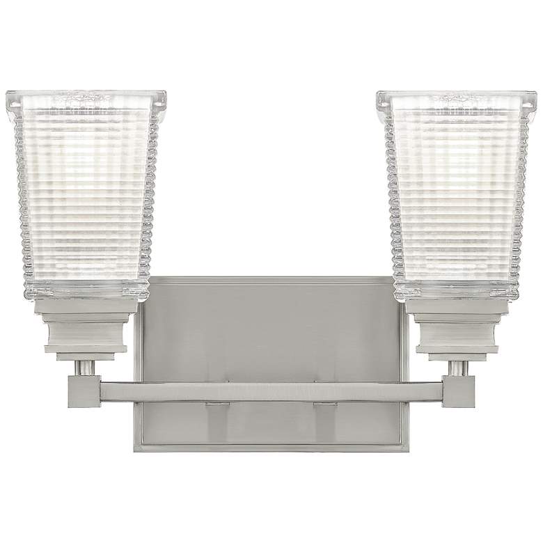 Image 1 Quoizel Abbott 8 3/4"H Brushed Nickel 2-Light Wall Sconce