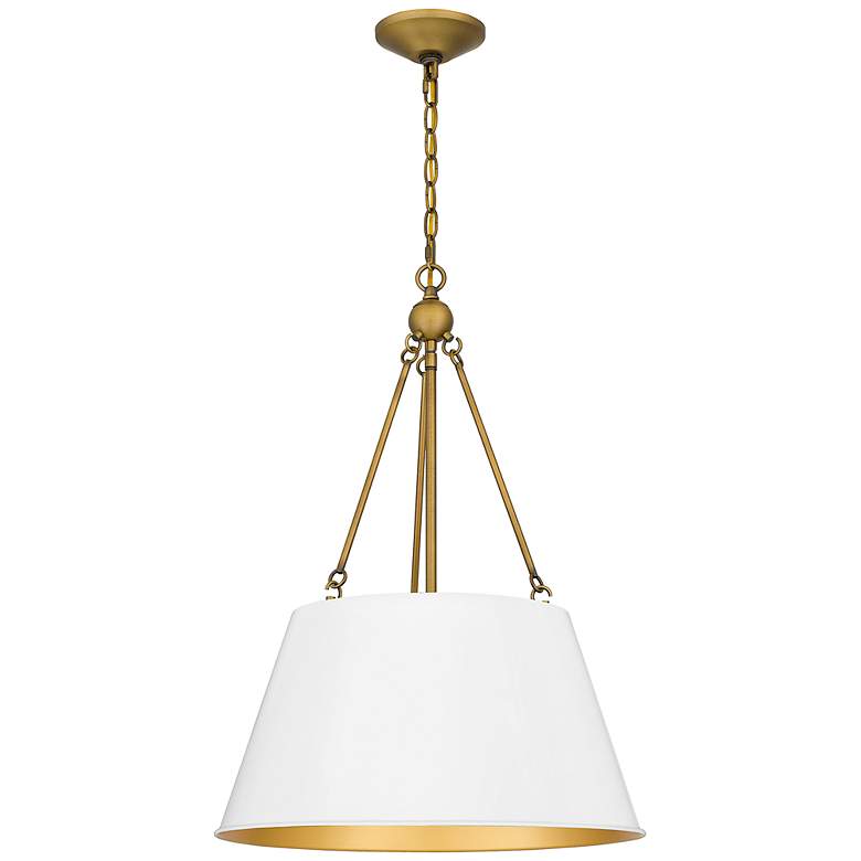 Image 2 Quoizel Aberdale 18 1/2" Wide Aged Brass White Lustre Pendant Light