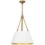 2_Quoizel Aberdale 18 1/2" Wide Aged Brass White Lustre Pendant Light