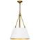 Quoizel Aberdale 18 1/2" Wide Aged Brass White Lustre Pendant Light