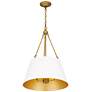 4_Quoizel Aberdale 18 1/2" Wide Aged Brass White Lustre Pendant Light more views