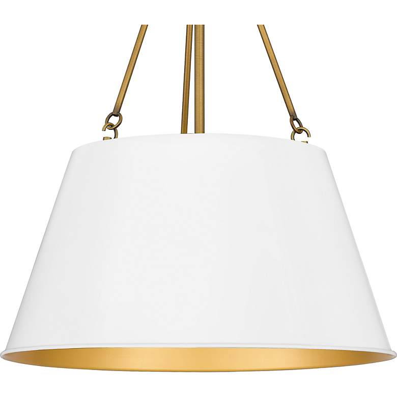 Image 5 Quoizel Aberdale 18 1/2" Wide Aged Brass White Lustre Pendant Light more views