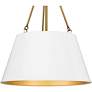Quoizel Aberdale 18 1/2" Wide Gold and Lustre White Shade Pendant