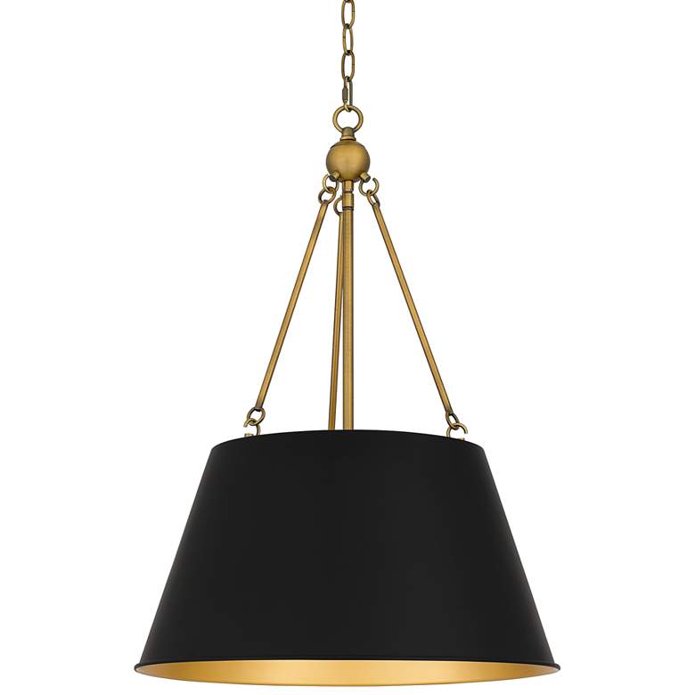 Image 3 Quoizel Aberdale 18 1/2" Wide Gold and Matte Black Shade Pendant